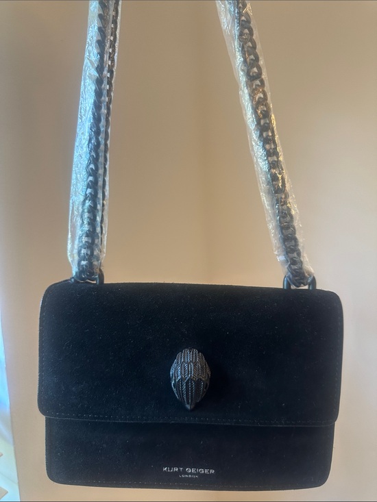Kurt Geiger Handbags - Kurt Geiger NWT Shoreditch Black Suede Crossbody Bag and Mirror